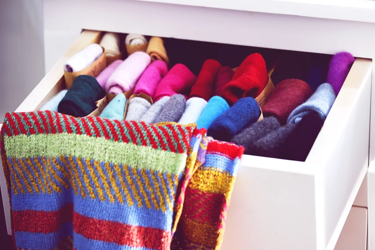 Multi Colored Socks In Drawer