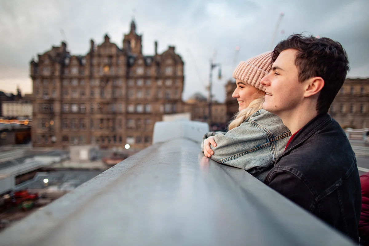 Couple Admiring the View in Edinburgh
