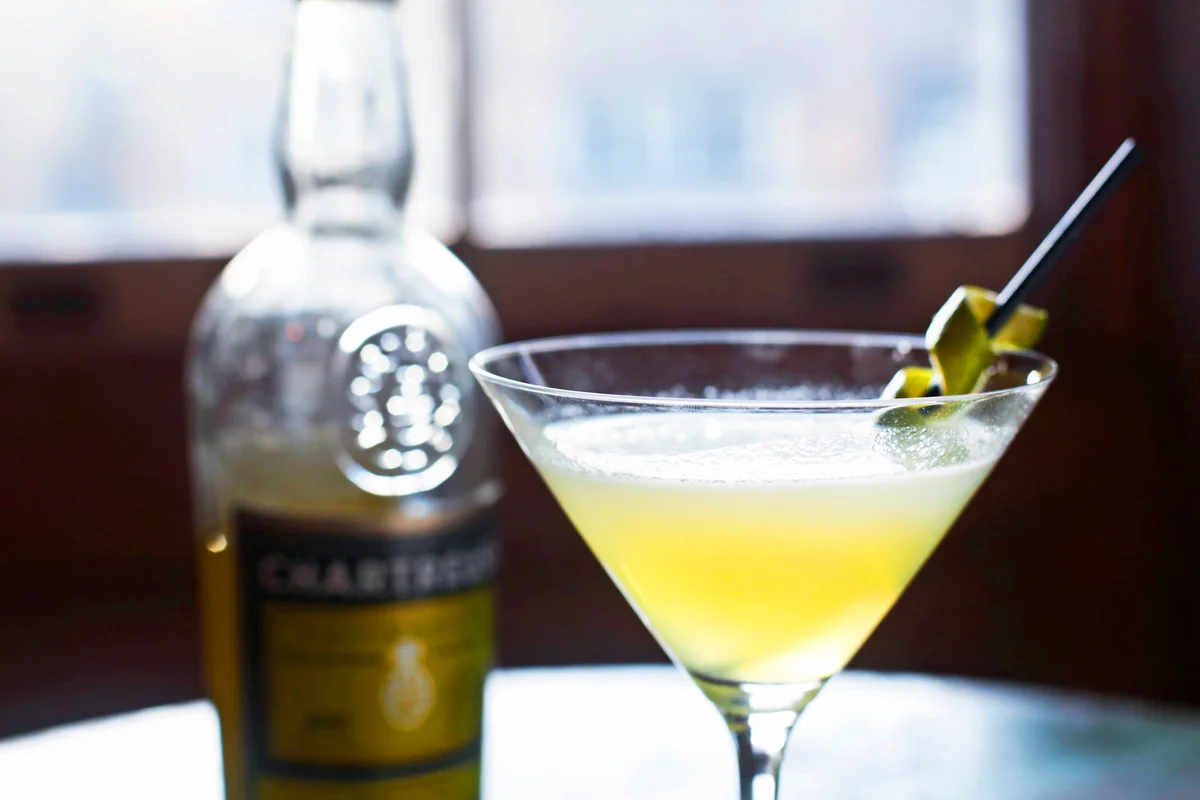 Drink In Martini Glass On Table
