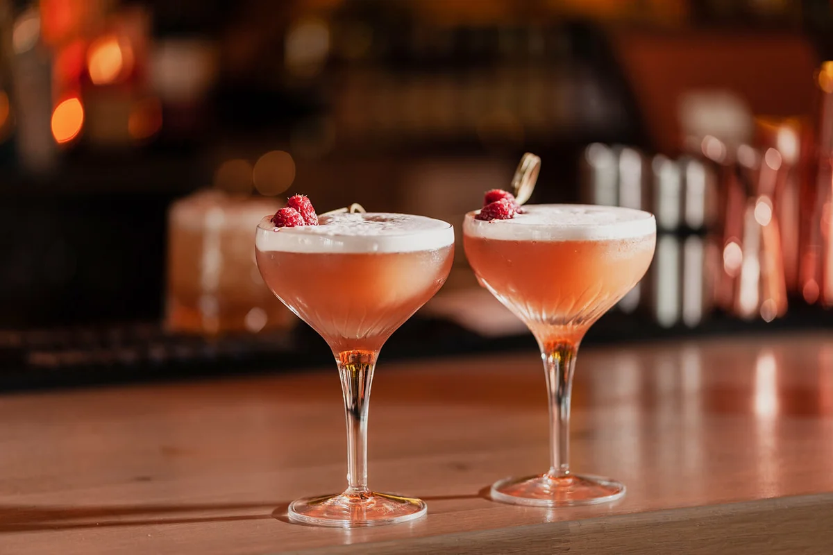 French Martinis on Table