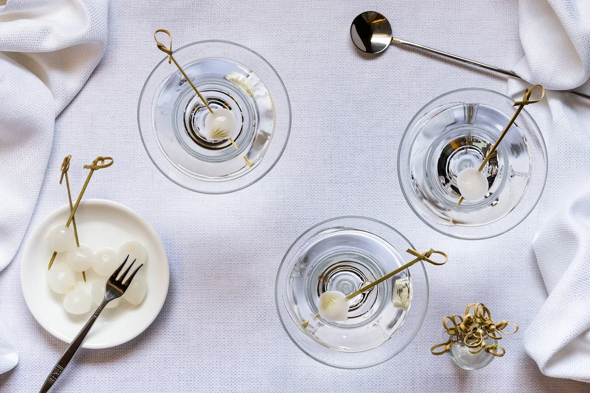 Pearl Onions And Drinks On Table