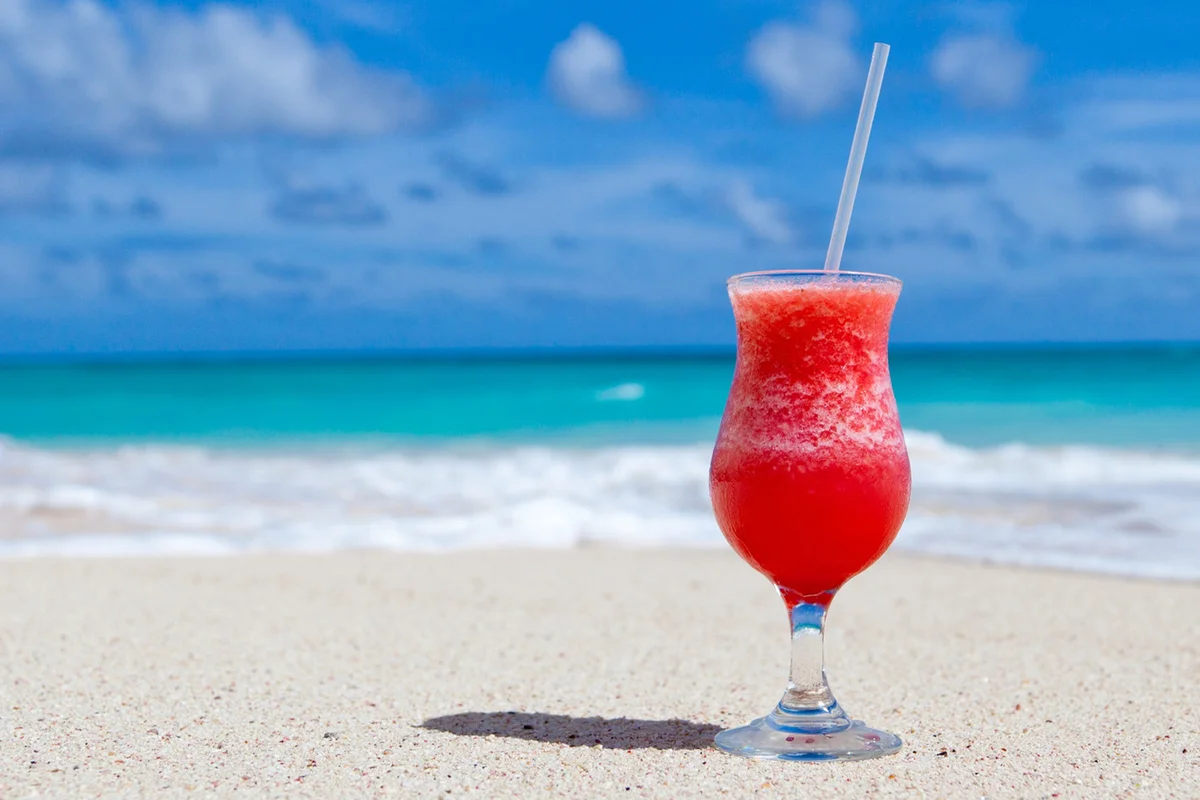 Grenadine With Rum on the beach