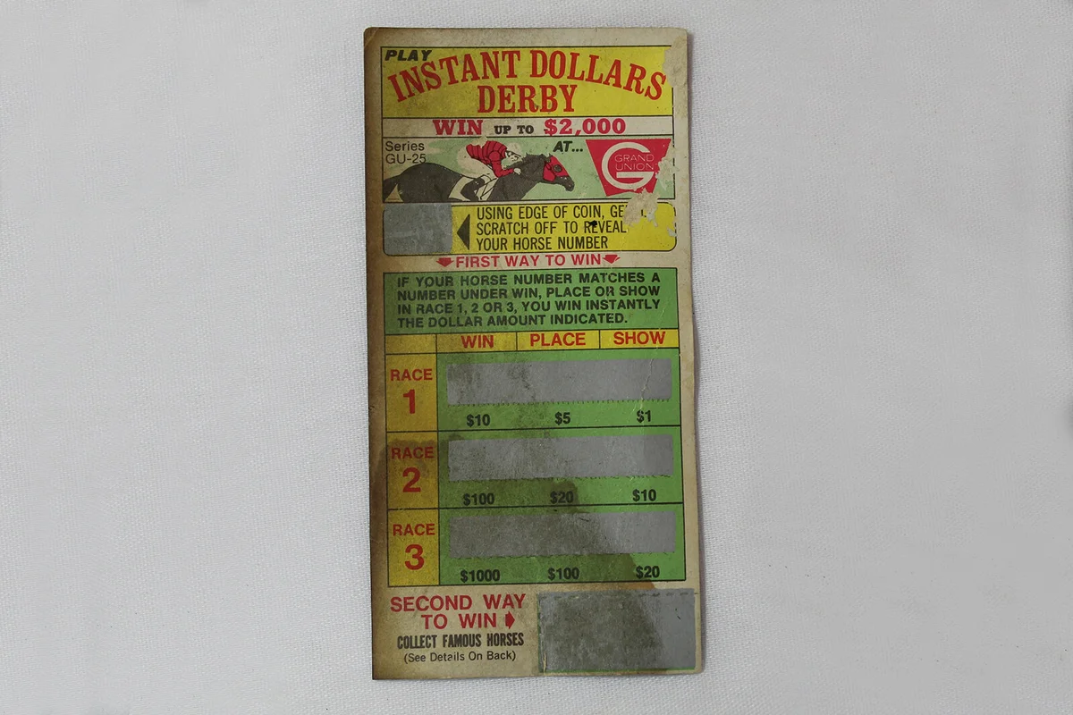 Vintage Scratch-off Lottery Ticket Instant Dollars Derby 1977/78