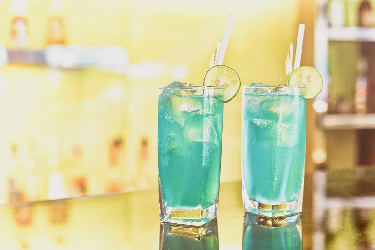 Cocktails On Table In Bar Counter