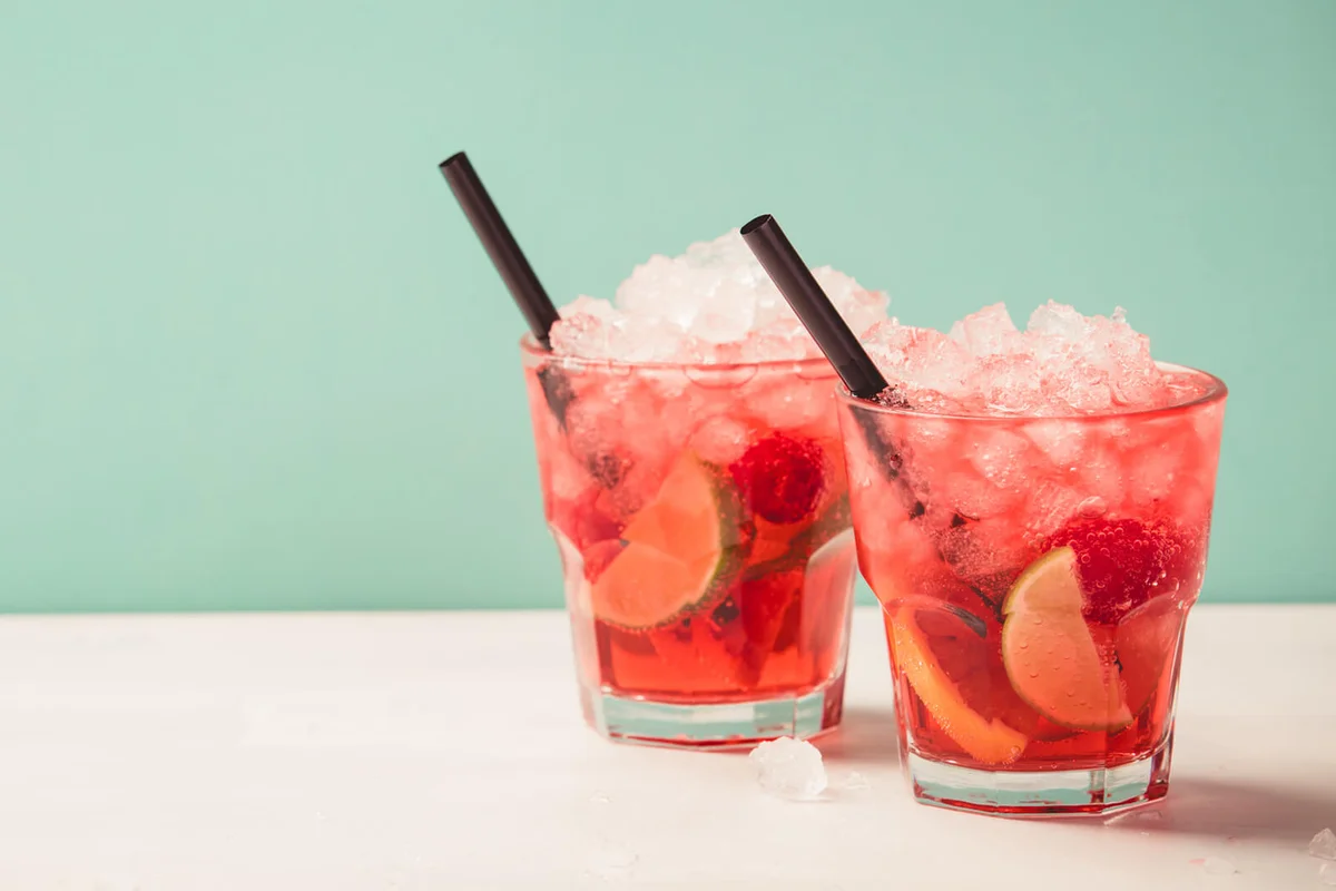 Red Summer Drink With Ice