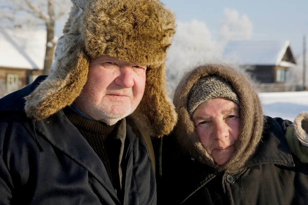 Eldelry couple from Russia