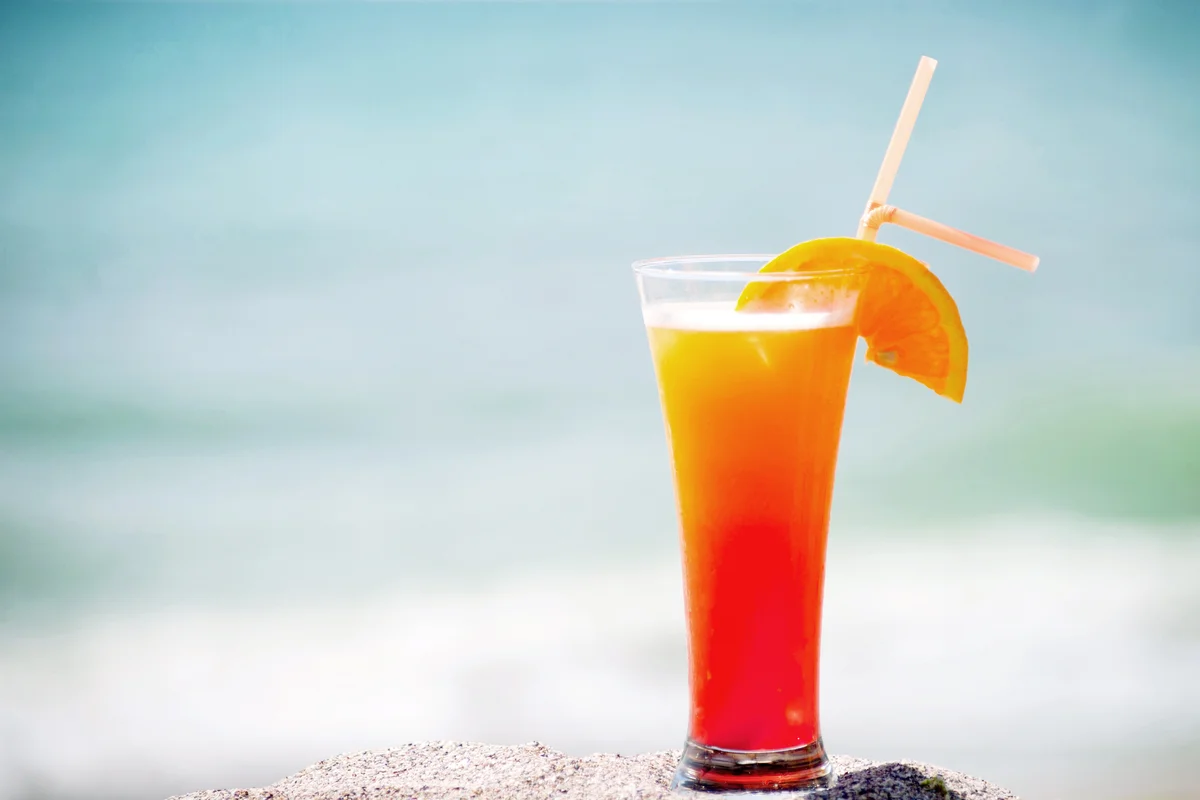Tropical drink by the beach