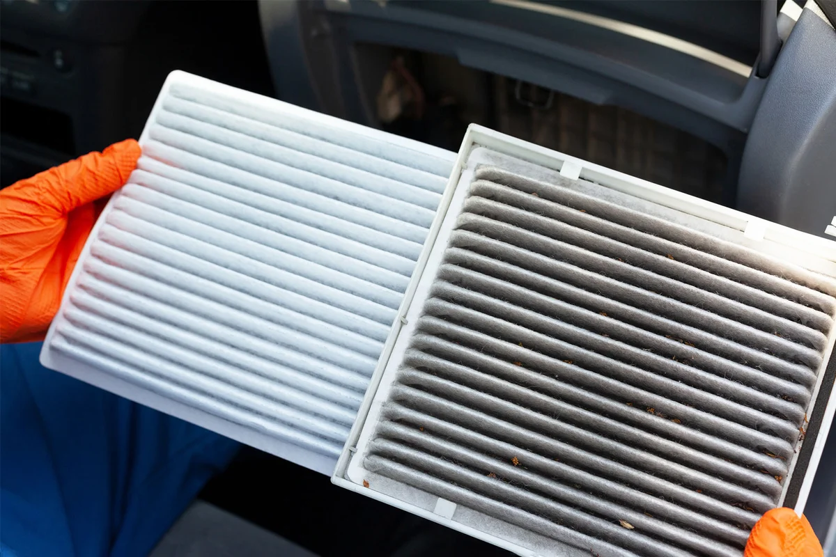 clean and dirty air conditioner filter
