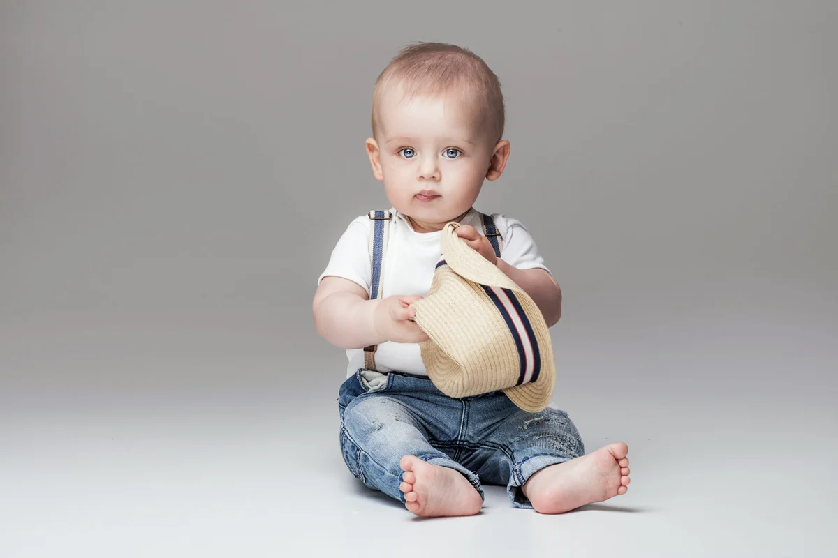 Adorable little baby boy posing