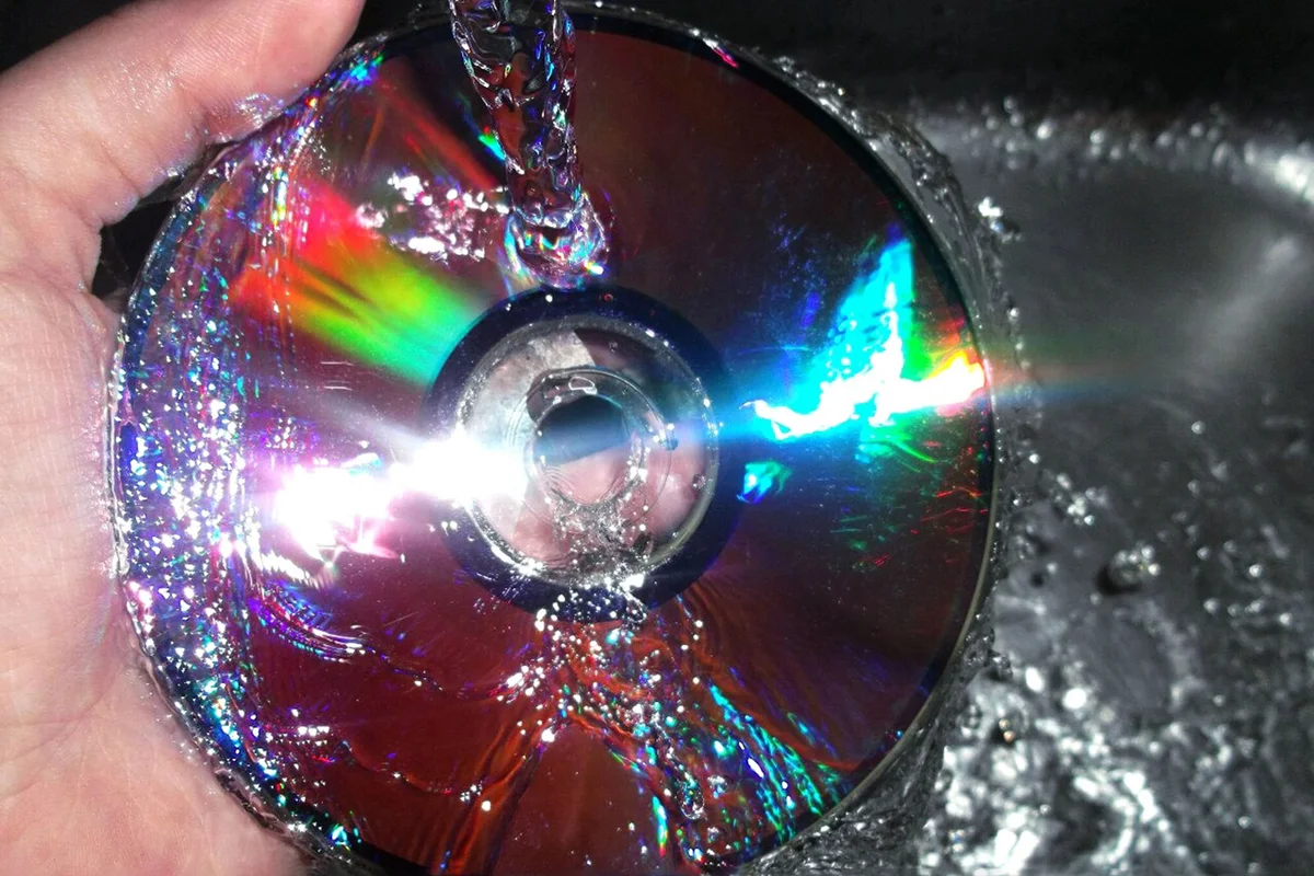 wash DVD with water