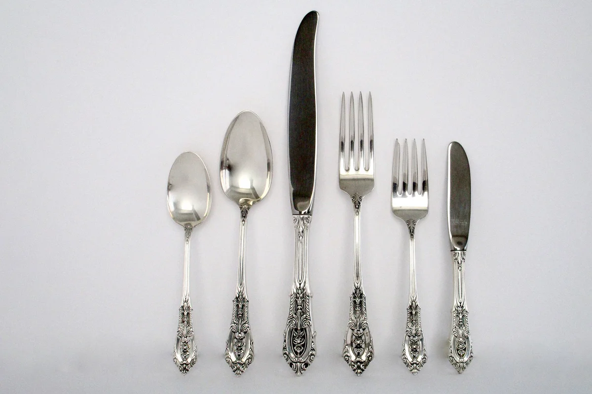 Wallace Sterling Silver Rose Point Flatware, timeless luxury Vintage Tableware