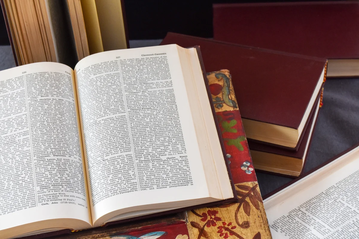 High Angle View Of Books On Table