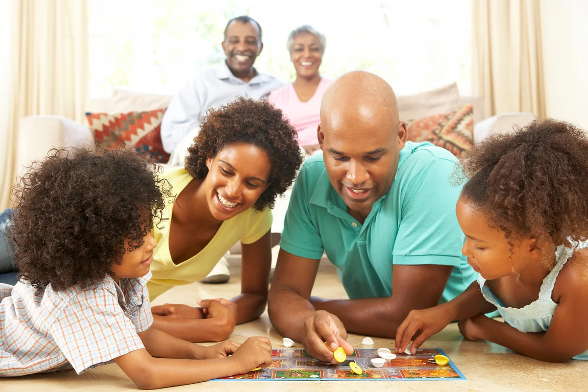 Family Playing Board Game