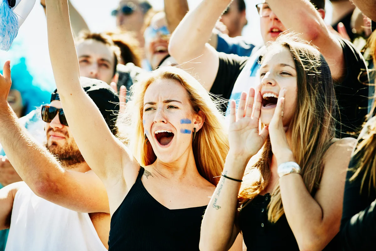 Aunt niece yelling during soccer match