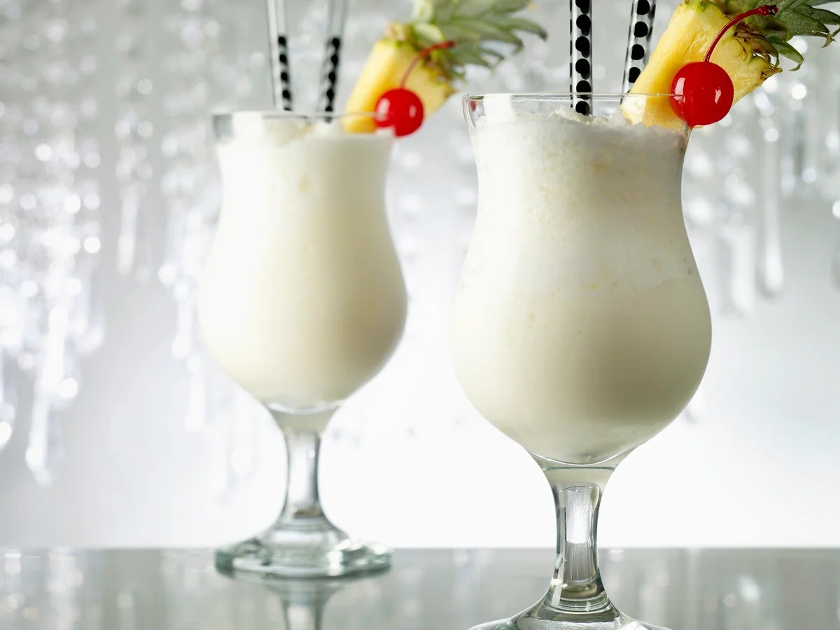 Two Pina Colada Cocktail Drinks