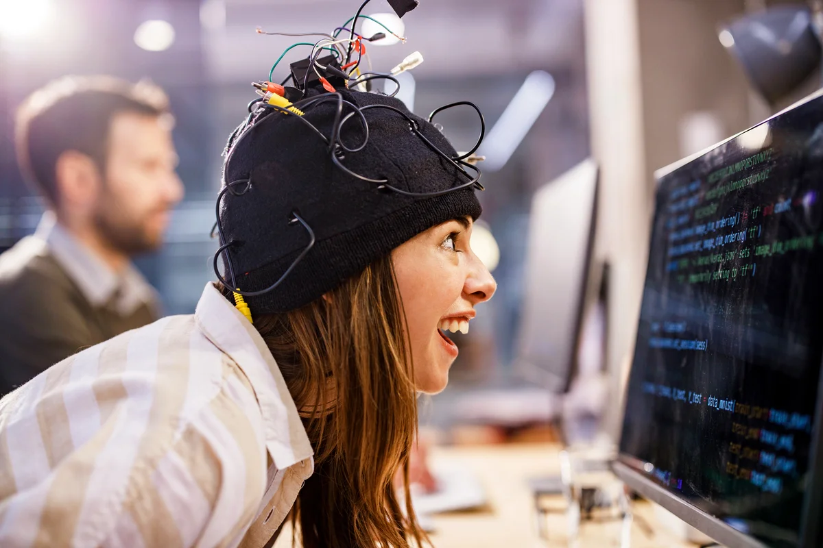 Crazy female programmer