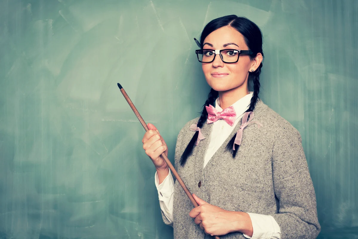 Nerdy teacher's pet