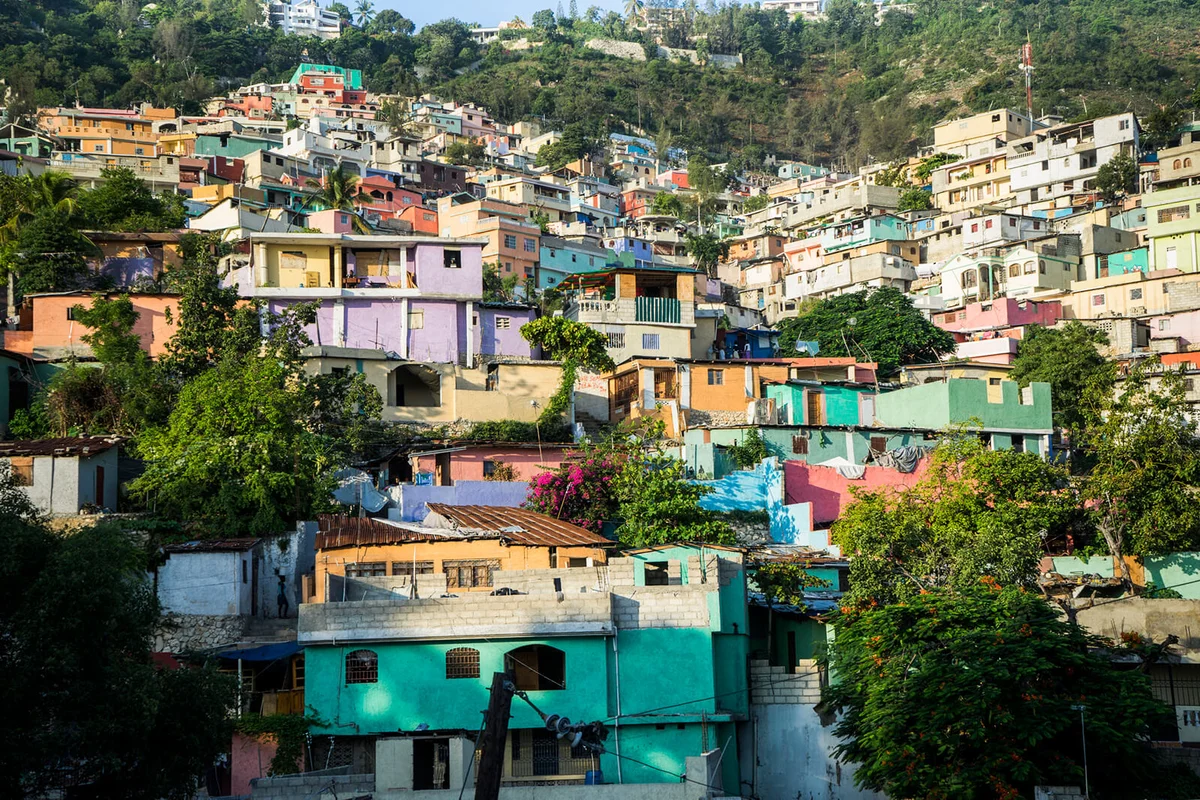 One of Haiti's biggest shantytowns was painted in a rainbow of psychedelic colors a few years back