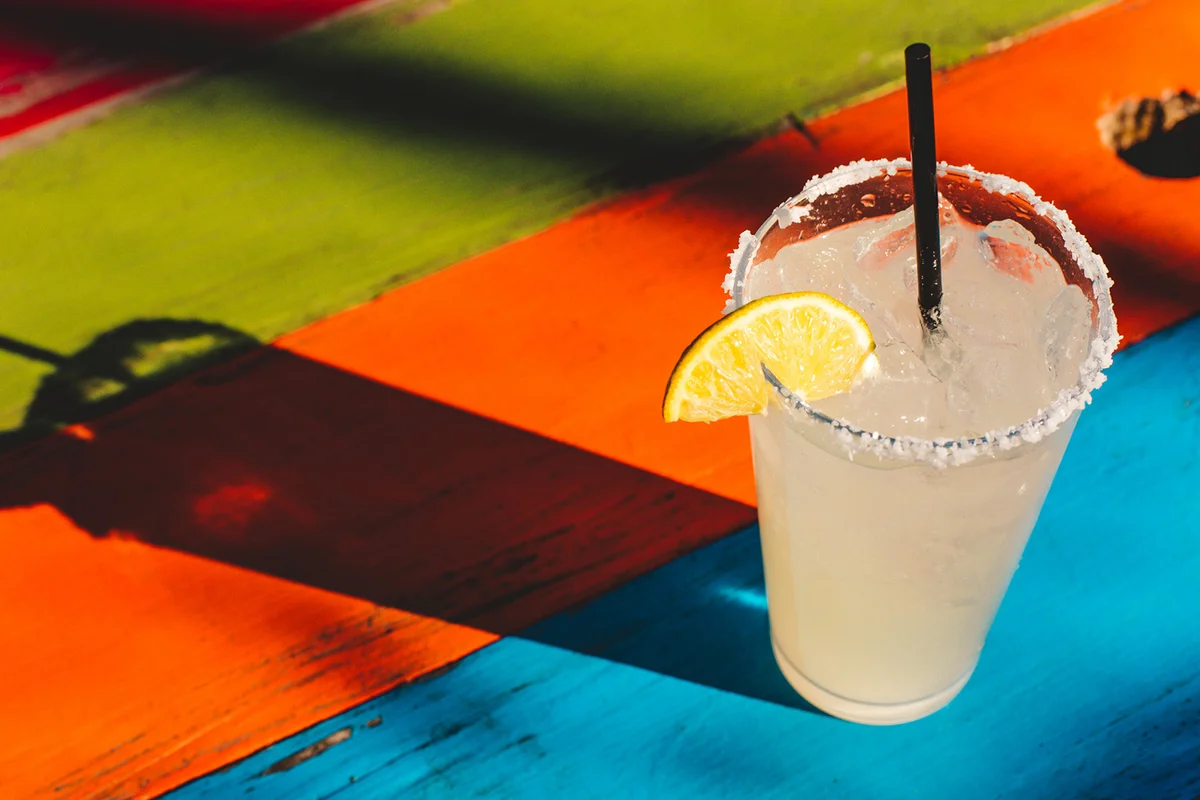 Classic Margarita On Colorful Table