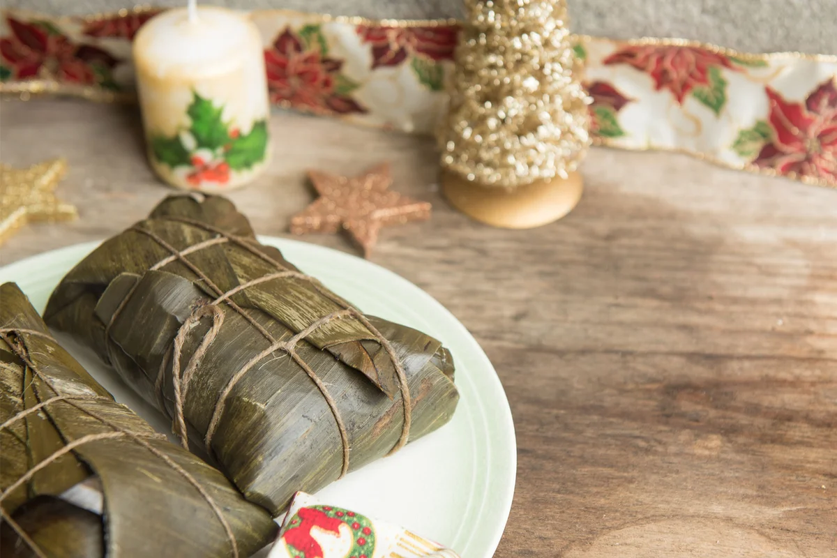Hallacas a typical dish for Christmas in Venezuela