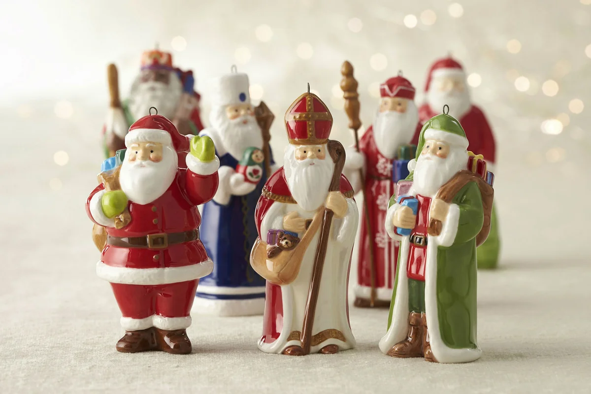vintage porcelain santa ornaments