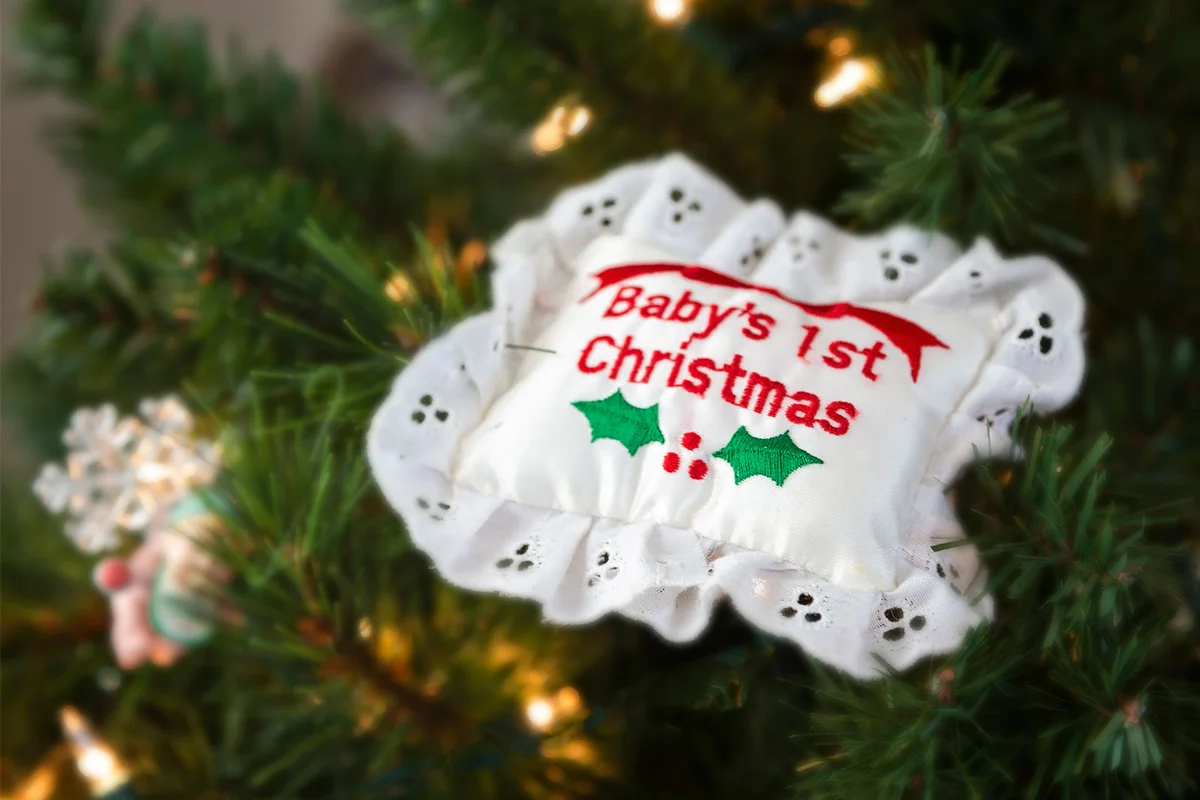 babys first Christmas ornament