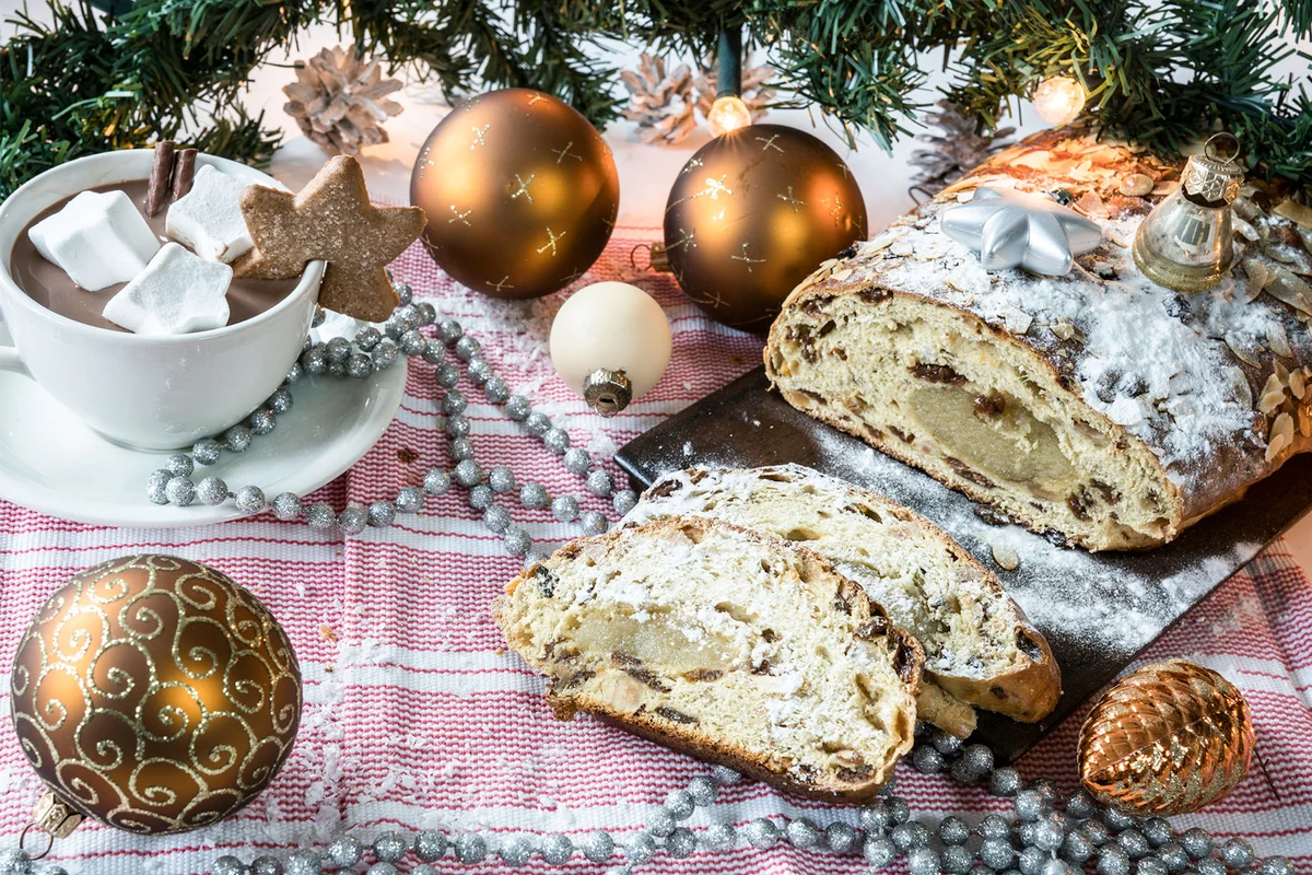 traditional Dutch kerststol Christmas bread