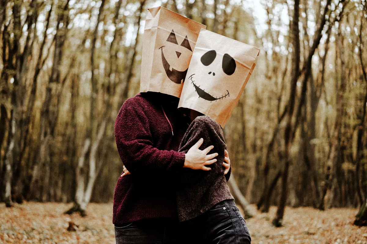 Anonymous Couple Costumes in a forest