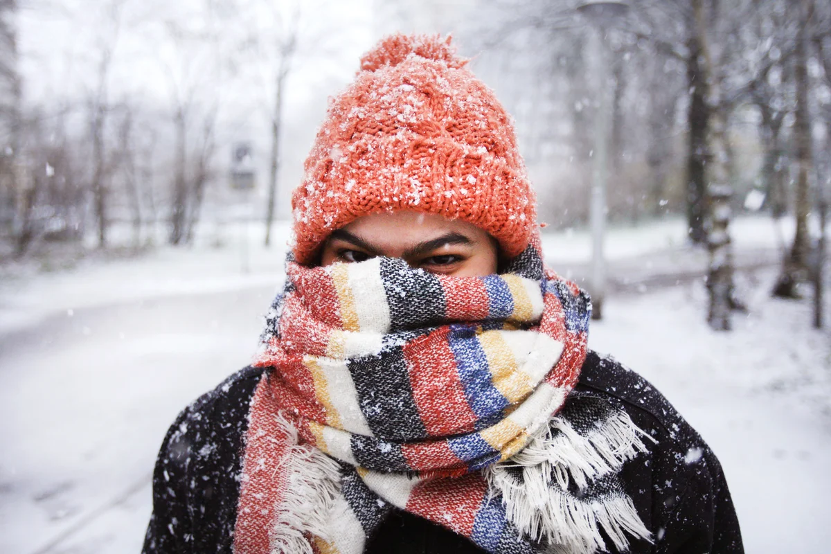 Young woman enjoying the snow