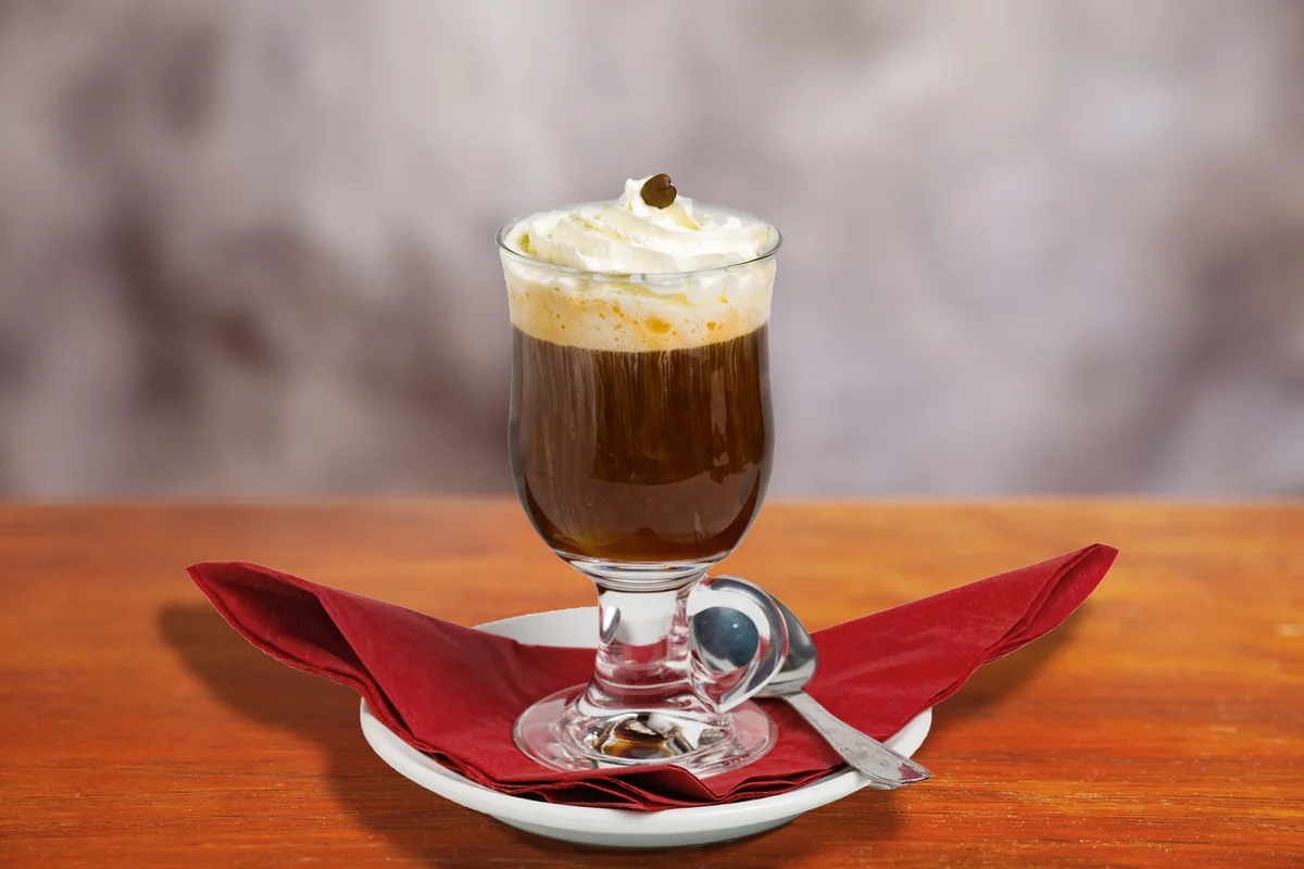 Vodka Spiked Nutty Coffee with napkin