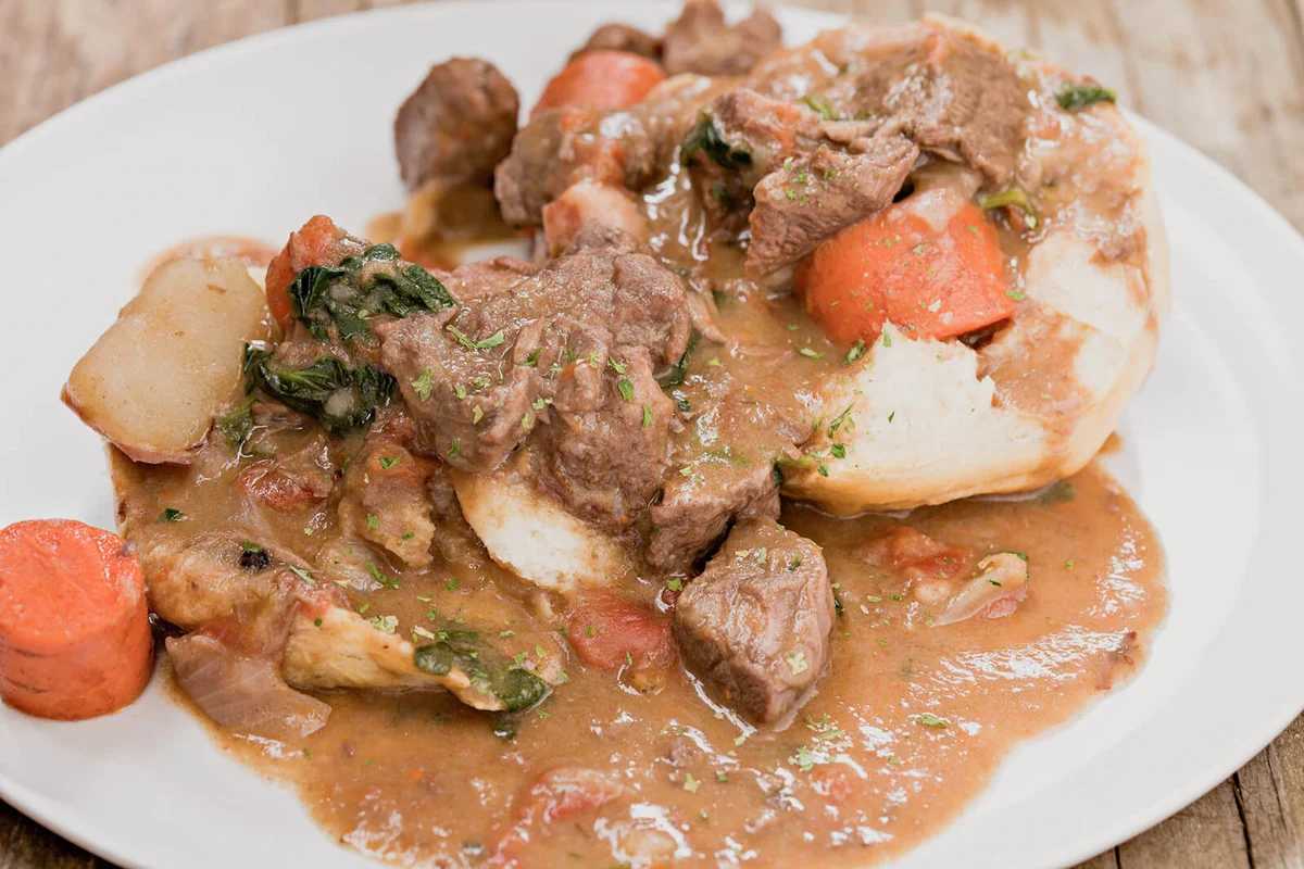 Beef Stew On A Biscuit