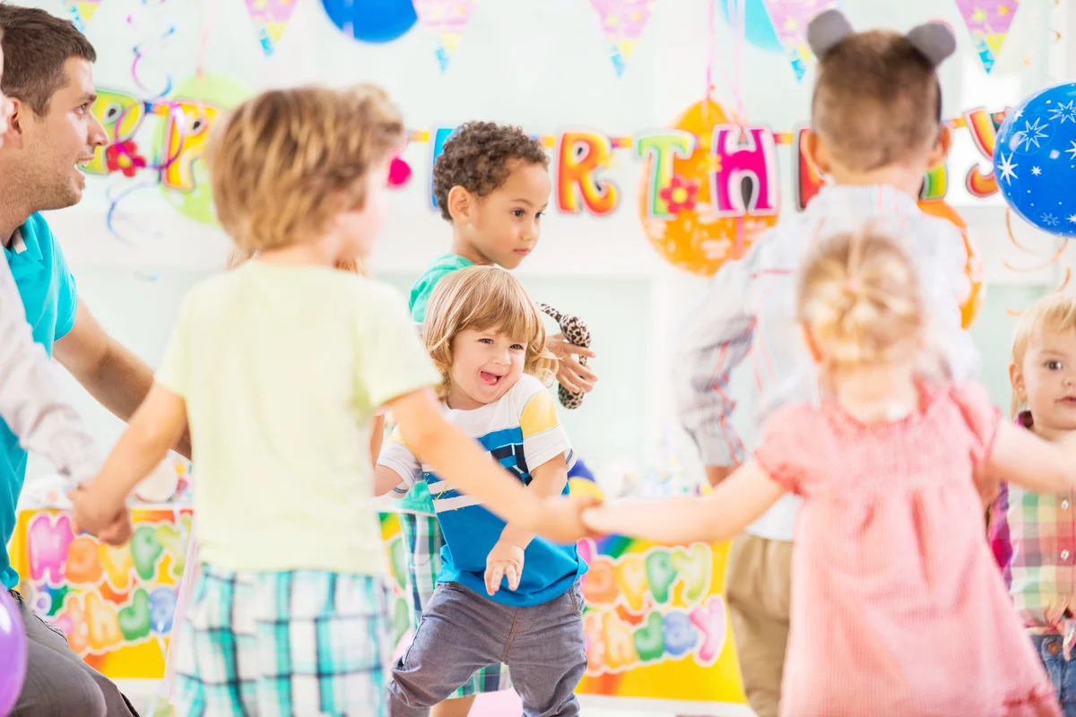 Playful children dancing