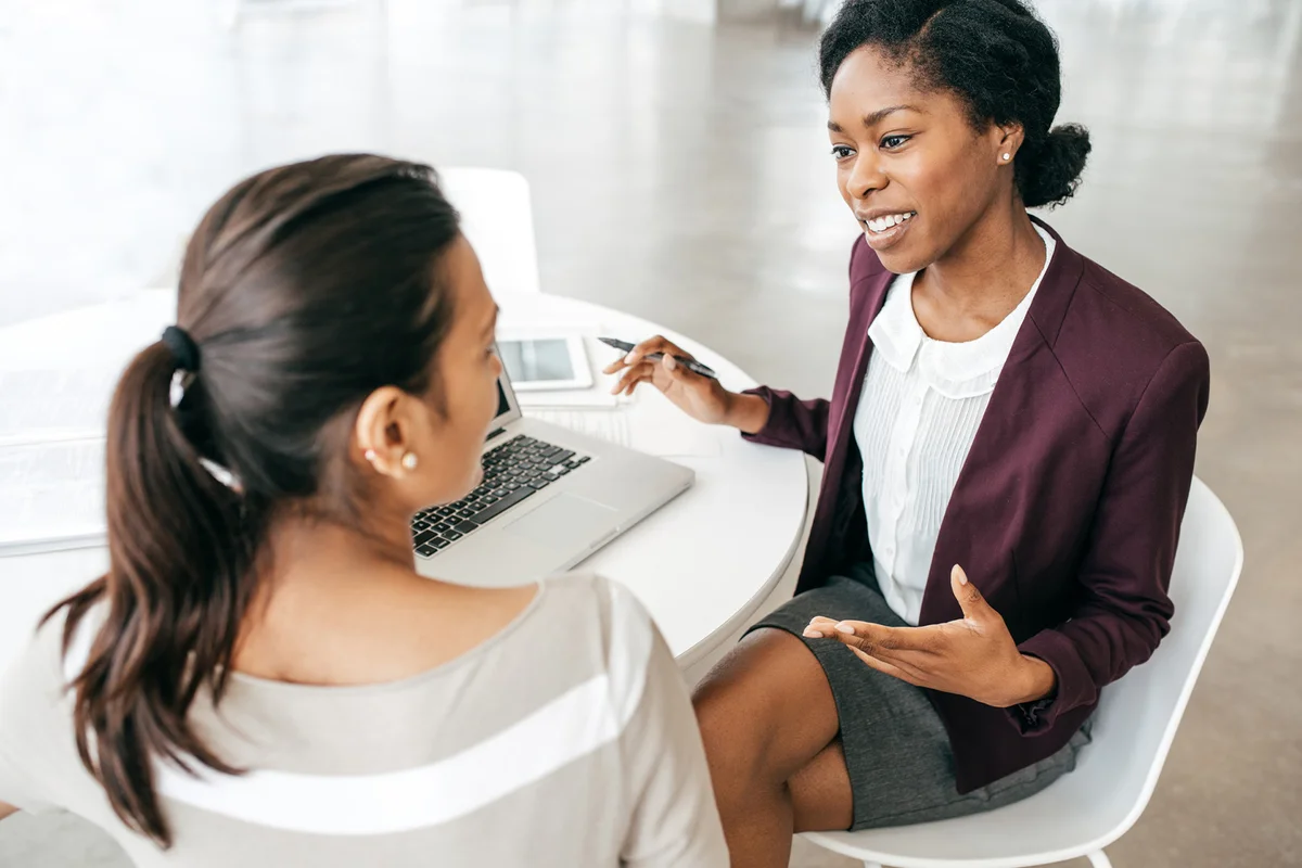 Woman interviewing for a job