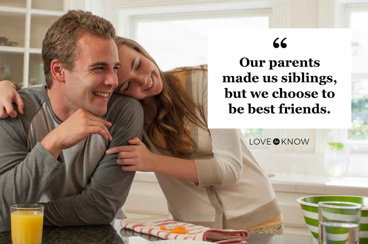 siblings and friends hugging quote