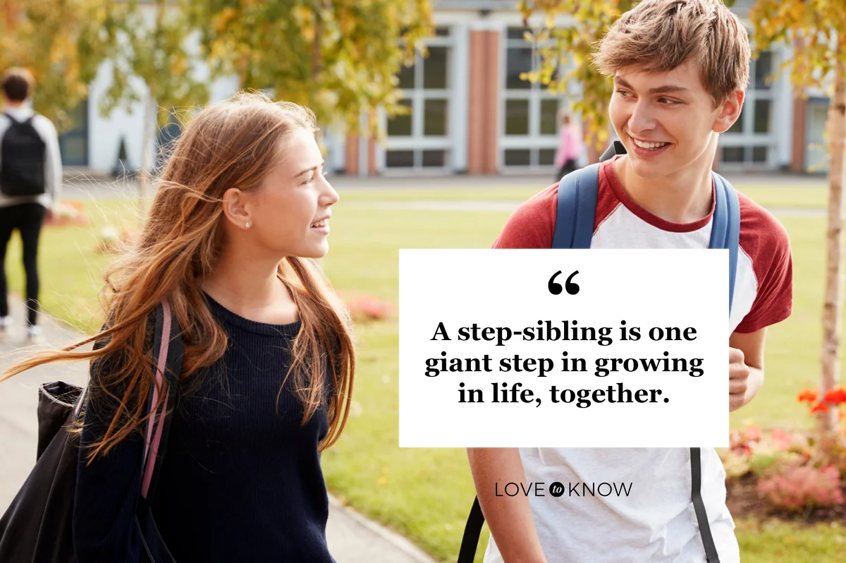 step siblings walking on school campus together