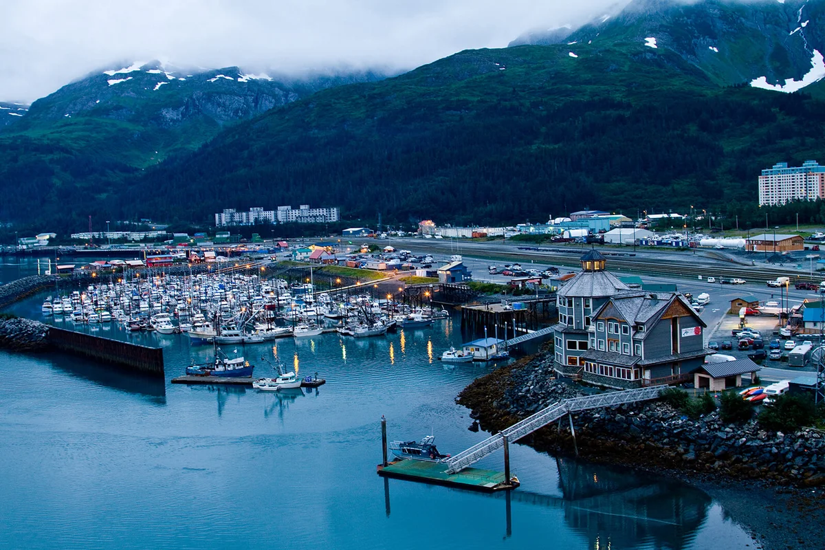 At dawn in Whittier, Alaska
