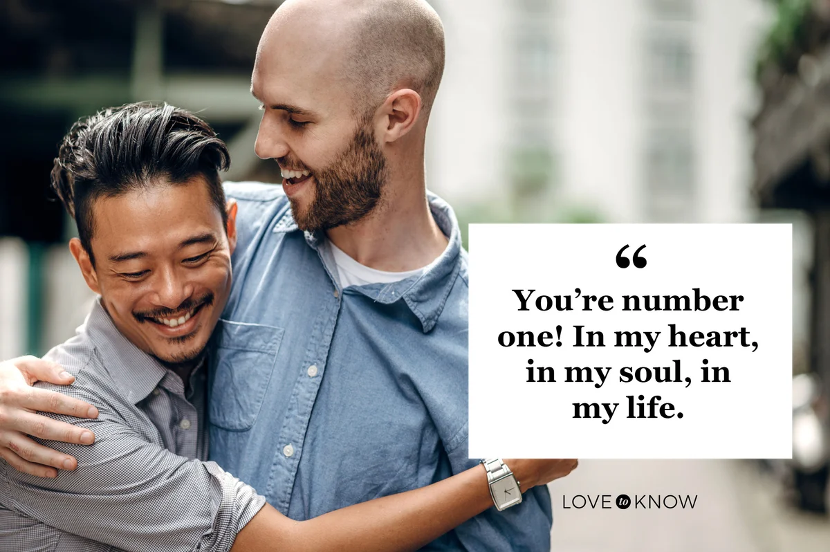 male couple hugging