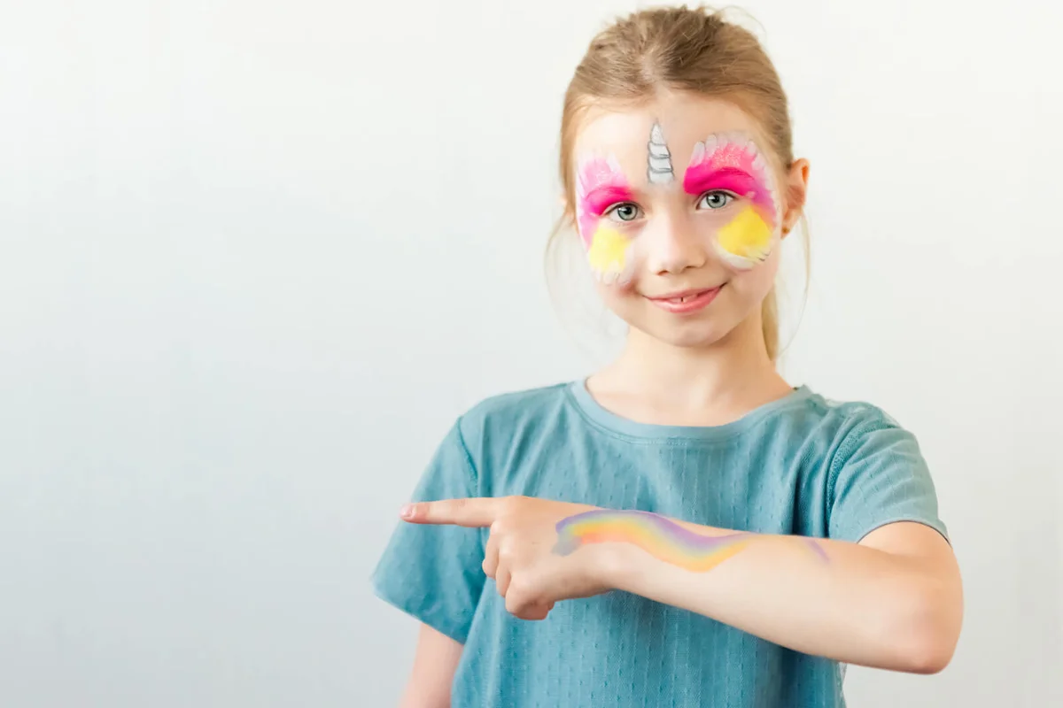cute girl with Unicorn face painting