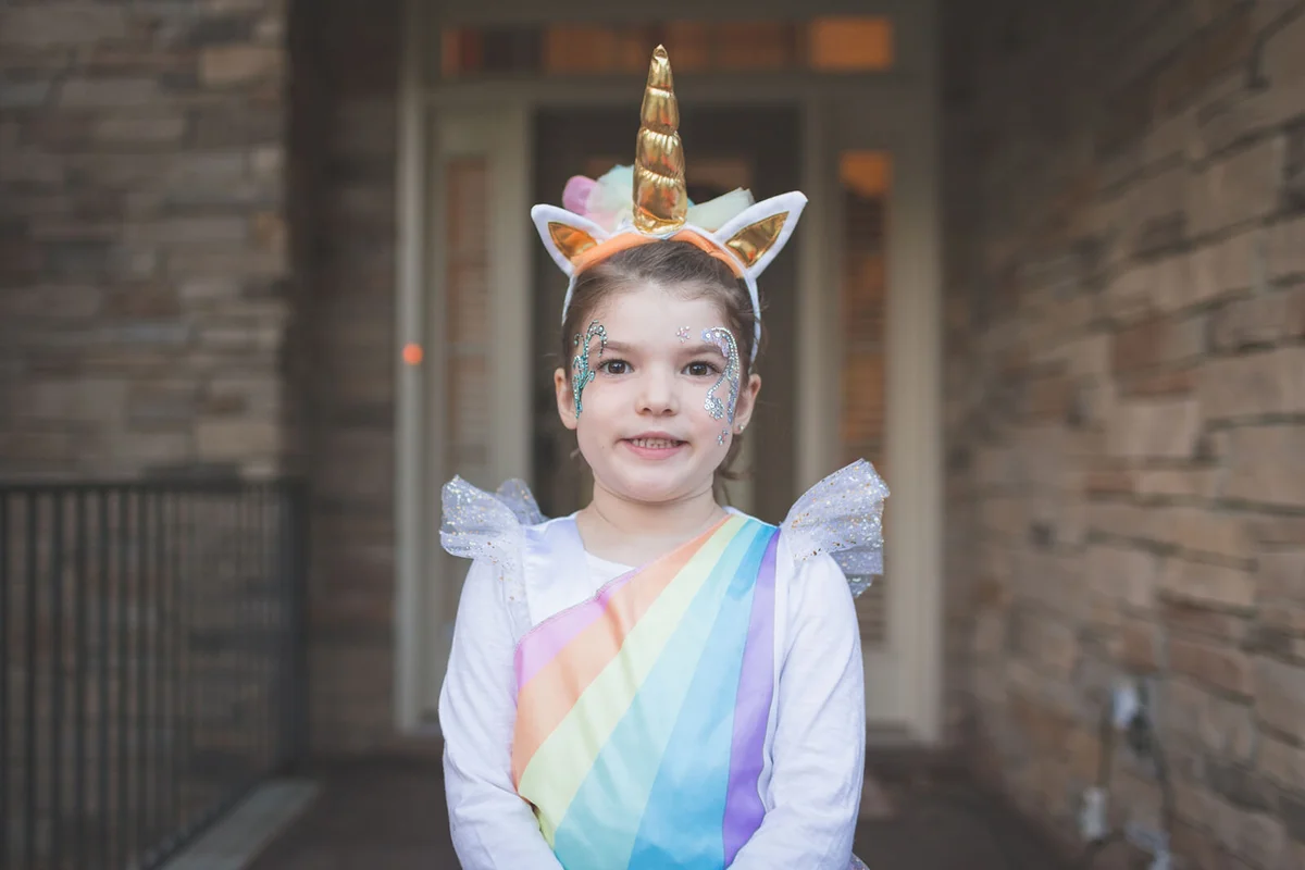 Girl dressed up as an unicorn