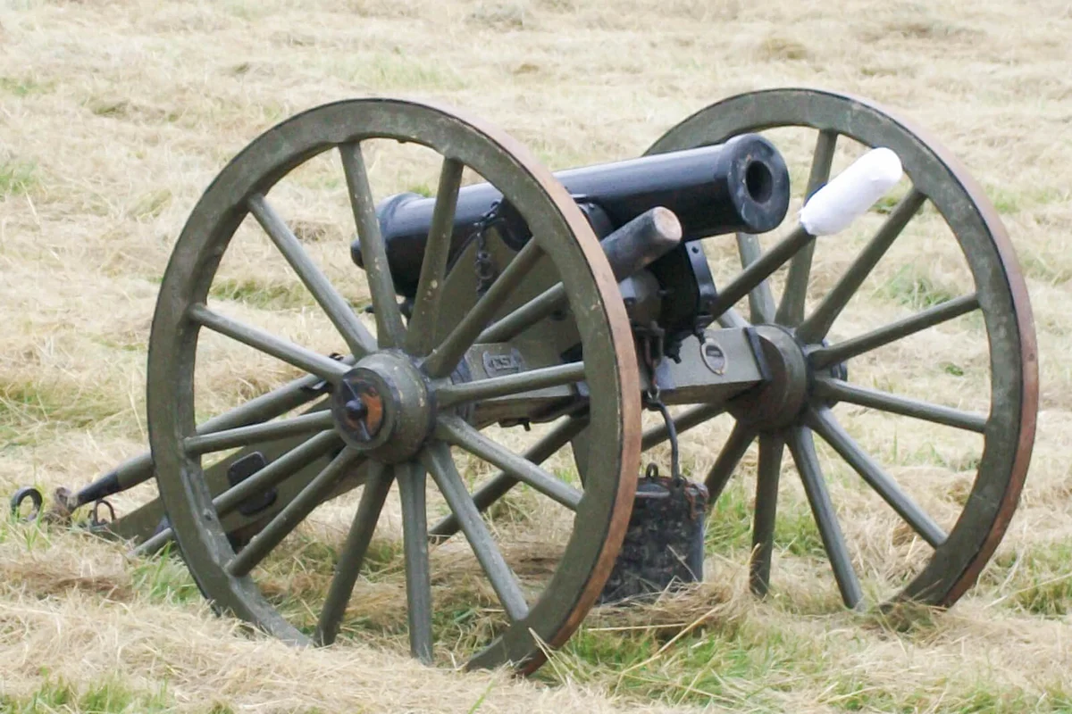 American Civil War era 12 lb howitzer cannon used in the battle of Corydon reenactment
