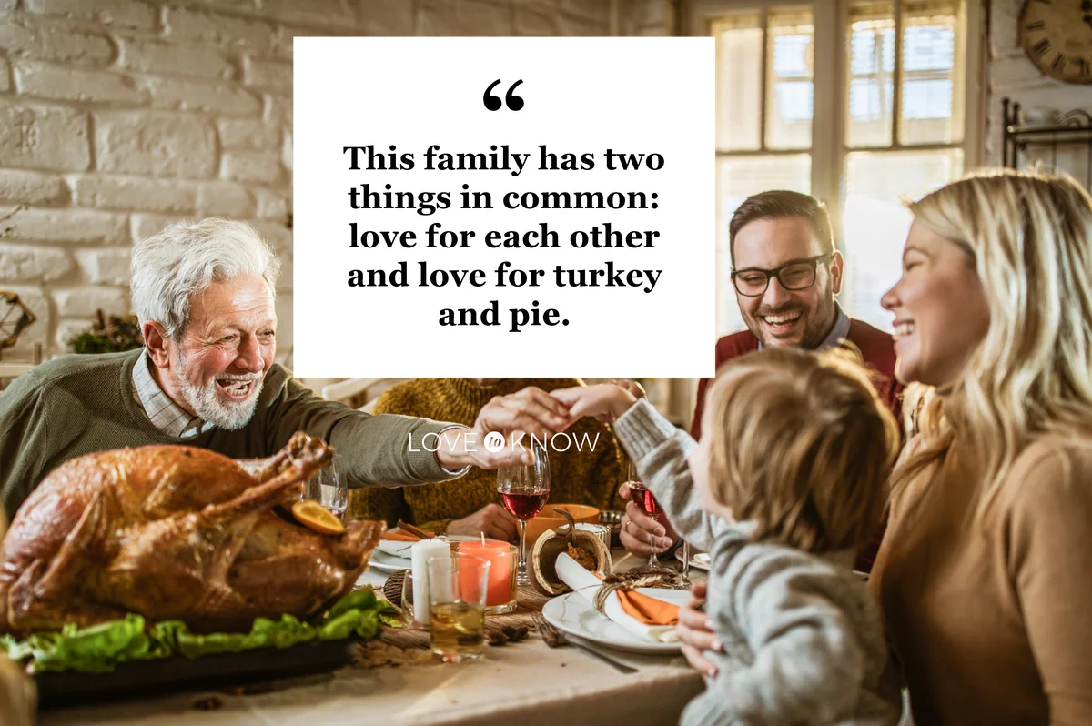 Happy family on Thanksgiving meal at dining table
