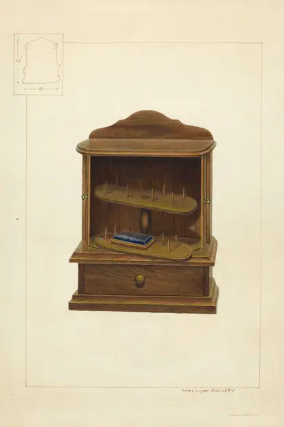 Walnut Spool Cabinet