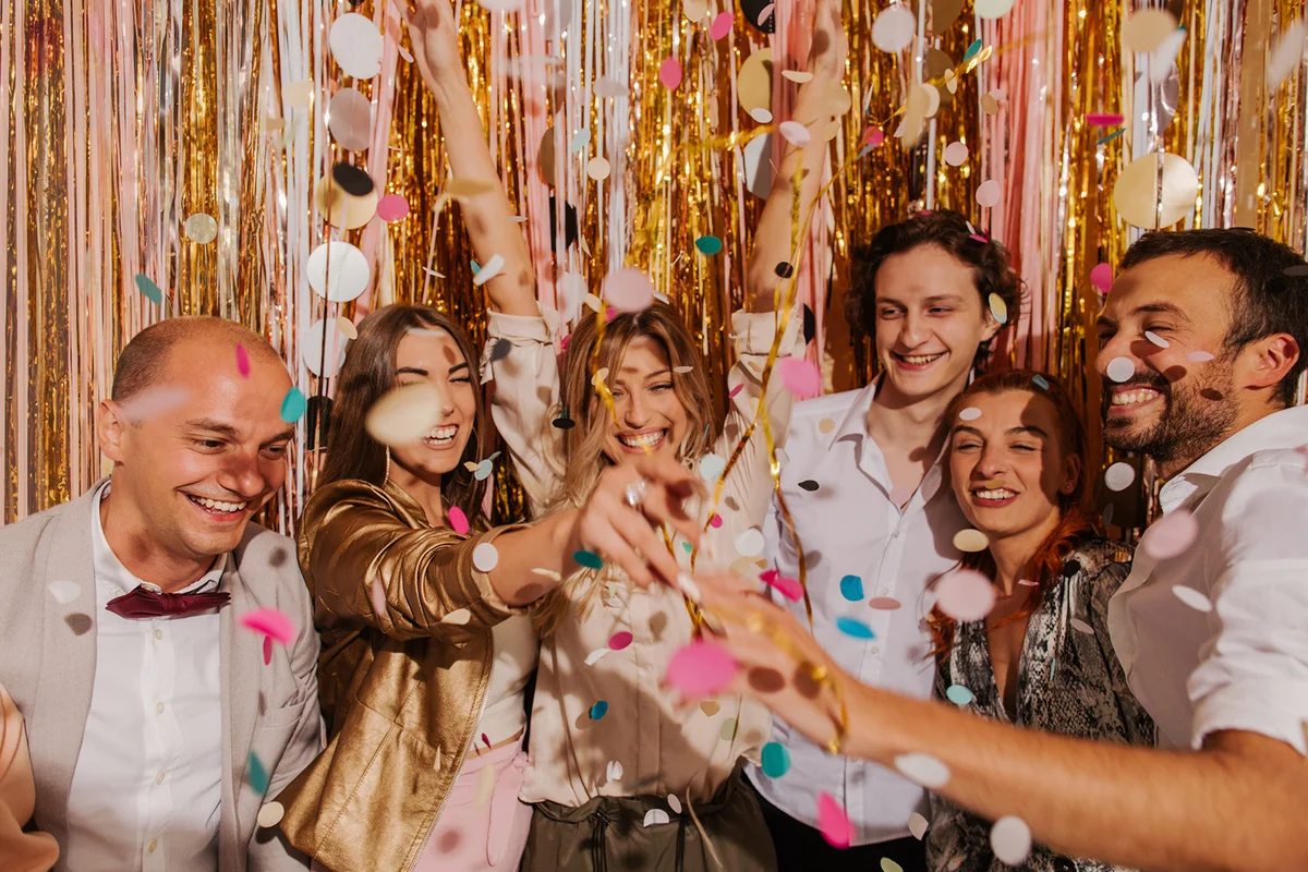 Friends celebrating New Year's Eve