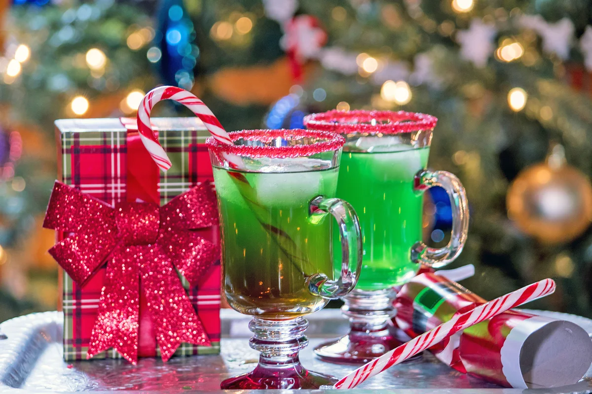 Festive Holiday Cocktail Called A Grinch Drink