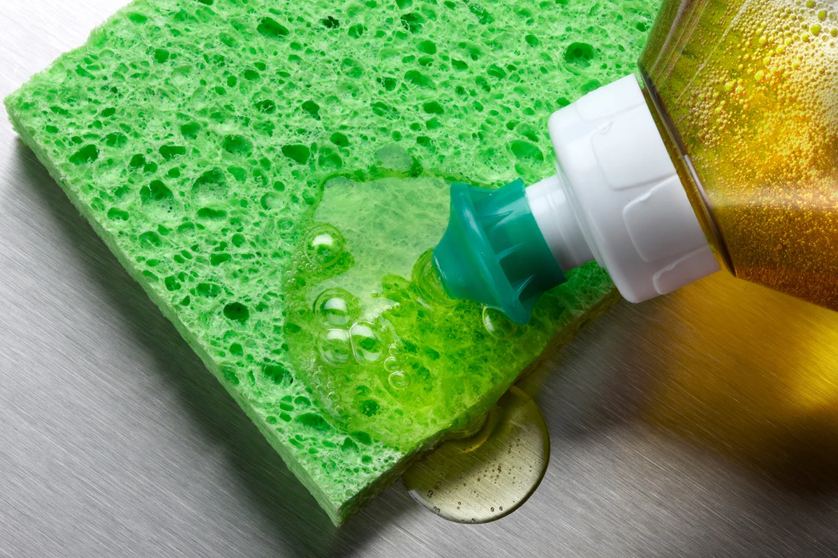 Sponge and dish soap