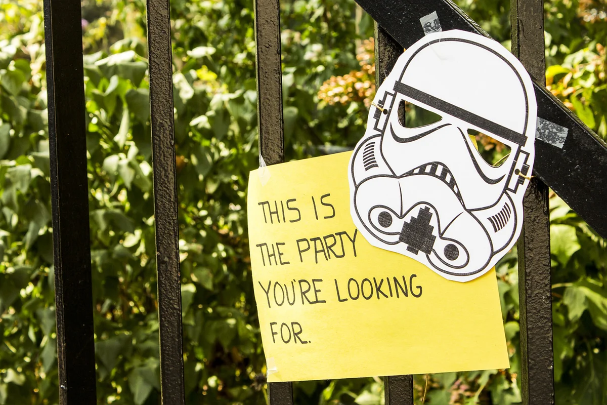 star wars stormtrooper sign for party