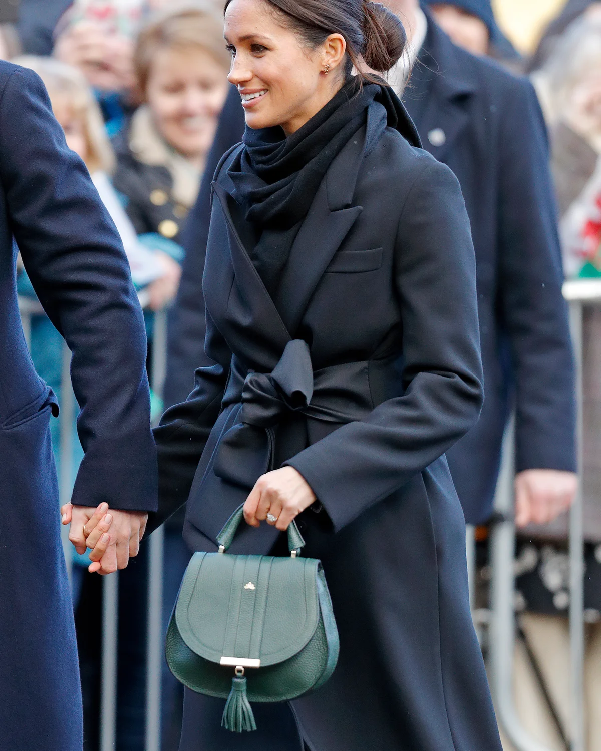 Meghan Markle with DeMellier Mini Venice bag - Getty Editorial Use