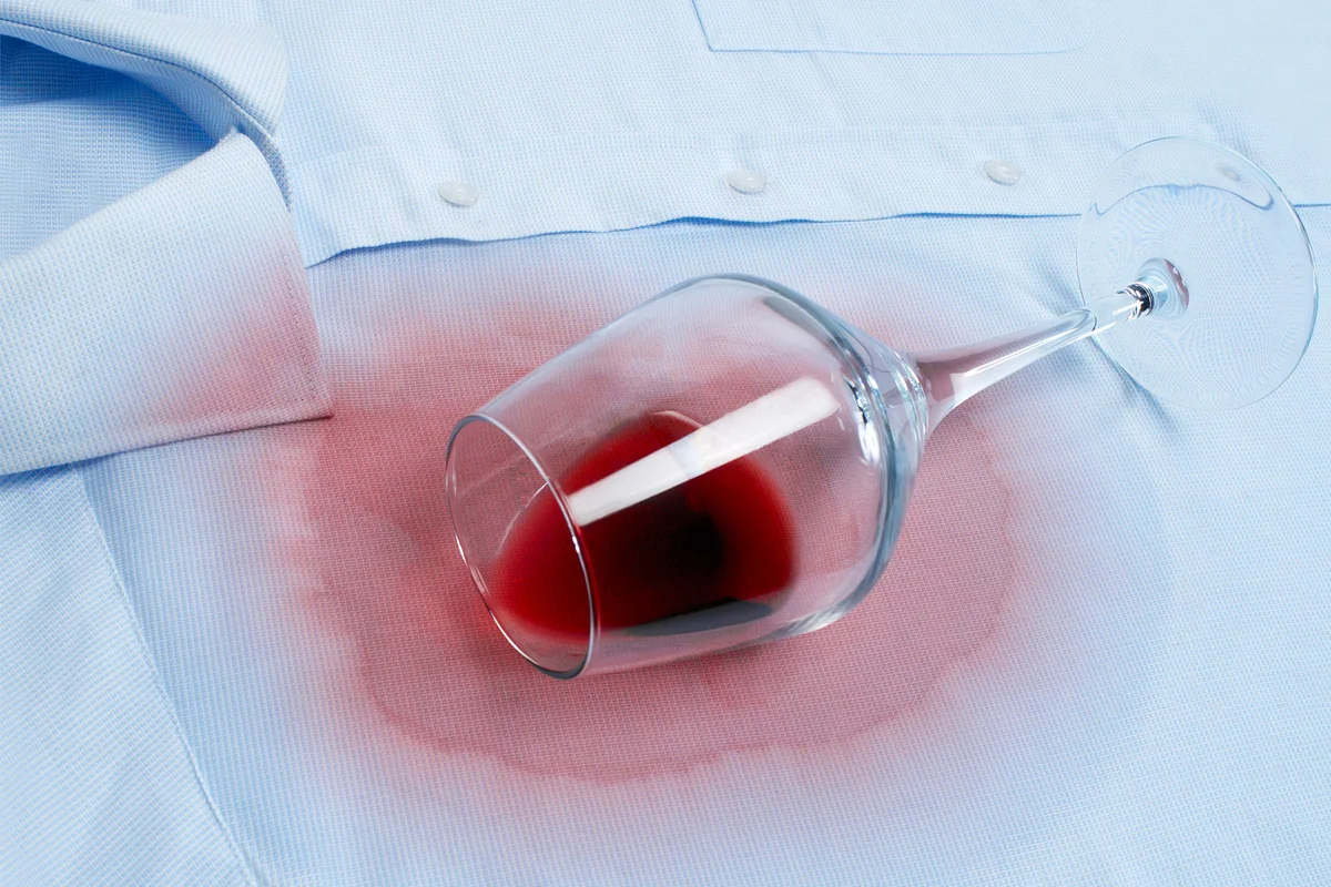 red wine stain on shirt
