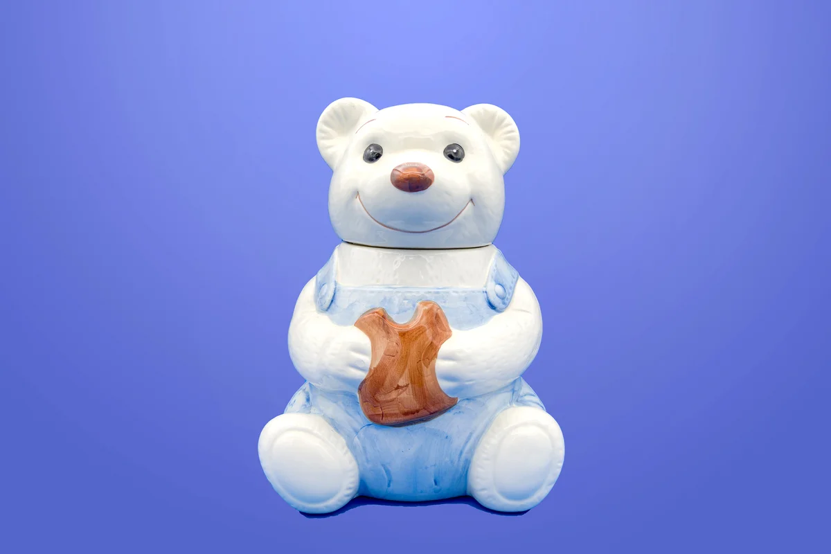 Smiling Teddy Bear Cookie Jar