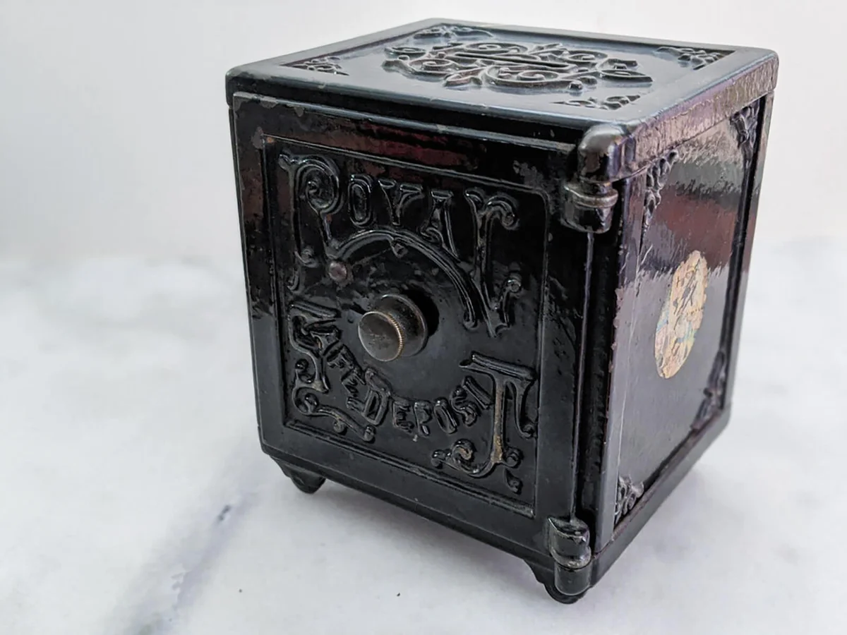 Antique Cast-Iron Royal Safe-Deposit Mini Safe